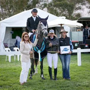 Champion of Champions Bonita with Phil Lever and owners Barton Family & Sponsor
