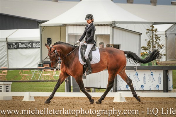 Claudia Lowles from Vic on Dr Doolay in the FEI Junior Team Test.
