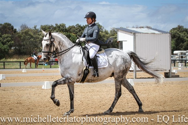 Michaela Glass on Cloudstreet in Advanced Freestyle at the Vic Youth Dressage Championships