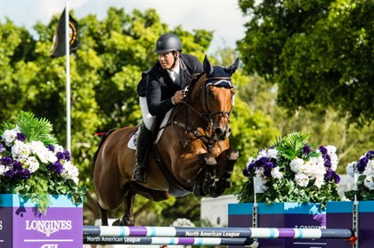 Alex Granato (USA) and Carlchen W in Wellington at the twelfth leg of the North American League series of the Longines FEI Jumping World Cup © FEI/Kat