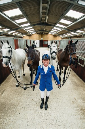 Andrew Hoy at home with his team of 4* horses in the U.K.