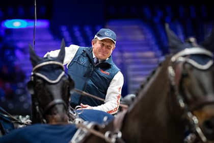 Australia's Boyd Exell captured another win in FEI Driving World Cup in Maastricht © FEI/Eric Knoll