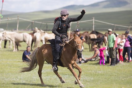 Barry Armitage, 2017 Mongol Derby joint winner. © Julian Herbert @ Mongol Derby 2017