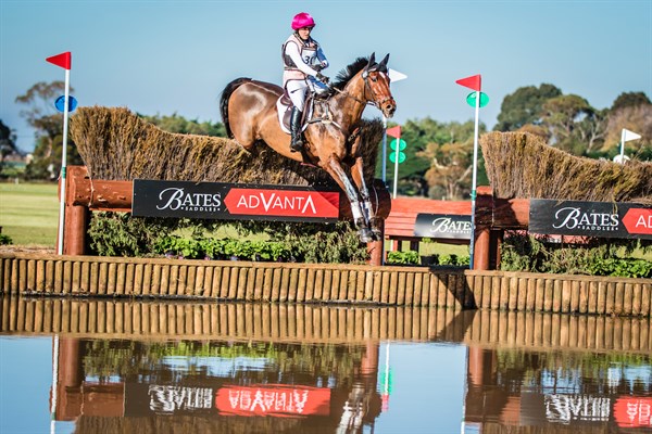 Belinda Isbister and Here to Stay sticking to it nicely as they enter the CCI3* water earning a score of 47.60 - © Geoff McLean/Gone Riding Media