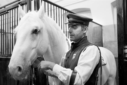 Besim, one of the grooms at the Spanish Riding School © Dorte Tuladhar