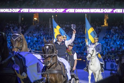 Boyd Exell winner of the FEI Driving World Cup 2019 Stockholm, Sweden © FEI /Roland Thunholm