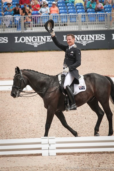 Brett Parbery waves to the crowd after his brilliant test on DP Weltmieser - © Michelle Terlato