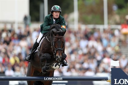 Darragh Kenny riding Balou Du Revention in the FEI Jumping Nations Cup Final ©  FEI / Linnea Rheborg/Getty Images