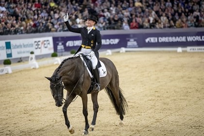 Defending series champion, Germany’s Isabell Werth, won today’s ninth and penultimate leg of the FEI Dressage World Cup with Weihegold ©FEI/Stefan Laf