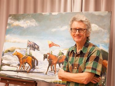 Forgotten Heroes painting by Geoff Harvey won the 2021 Gallipoli Art Prize. Credit Gallipoli Art Prize
