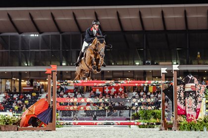 Great Britain’s Ben Maher and Explosion W were the best placed combination after last night’s Individual Qualifier. © FEI/Christophe Taniére