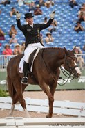 Isabell Werth was emotional after her test on Bella Rose, scoring 84.829% to win the Grand Prix - © Michelle Terlato