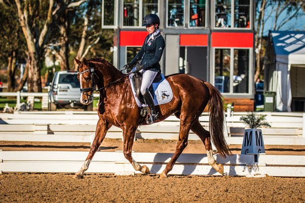 Jaie McElroy and HH Hawke completing a handy dressage test in the Junior CCI1*, finishing with a score of 39.10 - © Geoff McLean/Gone Riding Media