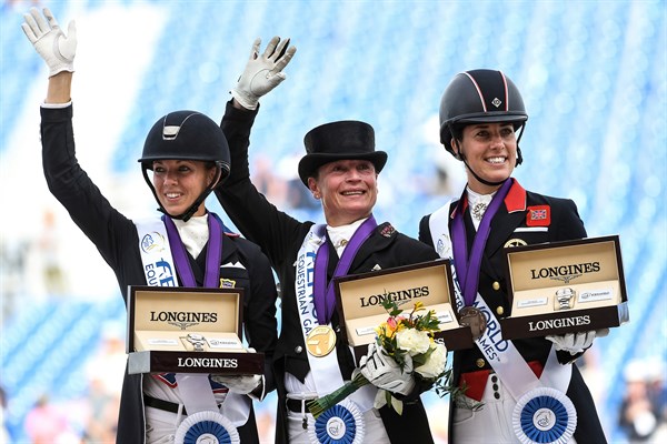 Laura Graves of the United States, Isabell Werth of Germany and Charlotte Dujardin of Britain © FEI/Martin Dokoupil