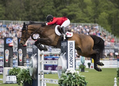 Lisa Carlsen (CAN) and Parette during the CSIO5* Longines FEI Jumping Nations Cup © FEI/Rebecca Berry