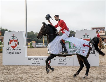 Nayel Nassar on Lucifer V at the FEI Jumping Nations Cup in Rabat © FEI/JessicaRodrigues