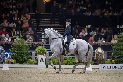 Portuguese rider Maria Caetano, pictured here riding Coroado, has been selected for her national Olympic dressage team with Tineo’s Phoenix. © FEI/Dir