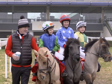 Racing legend Sir AP McCoy gearing up the younger generation of Shetland Pony jockeys