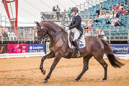 Rozzie Ryan and 'Jarrah R' place third in the CDI-W with a score of 68.304%. © Stephen Mowbray