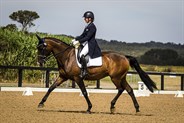 Samantha Coleshill from SA strutting her stuff in the FEI Young Rider Freestyle 16-21 years.