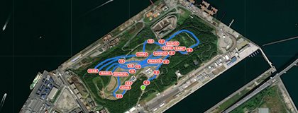 Satellite view of the Tokyo 2020 Sea Forest Cross Country Course. © CrossCountryApp