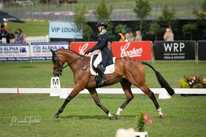 Shanae Lowings and Bold Venture lead the CCI4*S following the dressage. Image: Michelle Terlato Photography