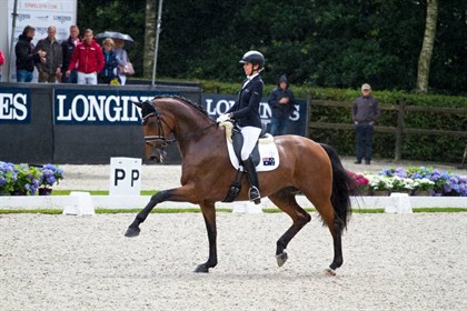 Simone Pearce and Casablanca, who scored 9.16 at the World Breeding Dressage Championships for Young Horses . © Simone Pearce Dressage Facebook