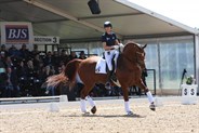 Simone Pearce and Luxor 118 ride for the crowd at the 2017 Australian Dressage Championships. © Roger Fitzhardinge