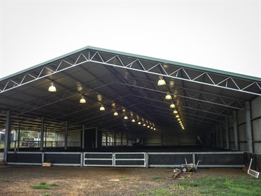 The covered arena at Gwandalan Stables. © ABC Sheds