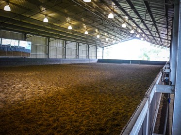 The covered arena at Gwandalan Stables. © ABC Sheds