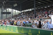 The stands were full for the opening showjumping class