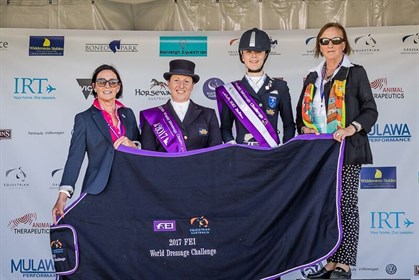 Winners of the Intermediate I, FEI World Dressage Challenge 2017. Photo: Equestrian Australia