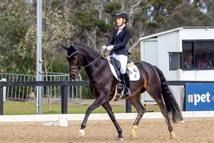 Zoe Vorenas and WIS Forte won the Grade IV Grand Prix Freestyle on 71.058%. Image: One Eyed Frog Photography