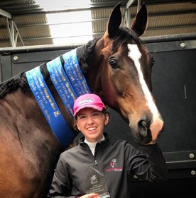 Zoe Vorenas and Neversfelde Kipling were the winners of the Grade 4 Freestyle class at the 2019 Serata Dressage Festival © The Australian Equestrian T