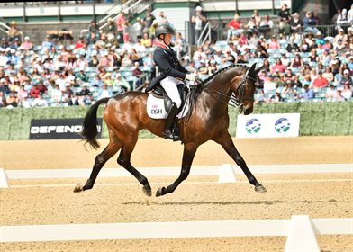 Tom McEwen and JL Dublin lead the CCI5*L in Kentucky following the dressage. Image: Michelle Dunn Photo