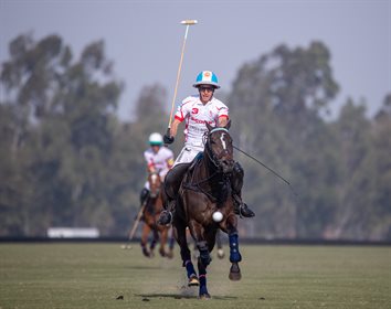 Adolfo Cambiaso Jr, better known as Poroto, was Scone's MVP in their first match. Image: Insaurralde